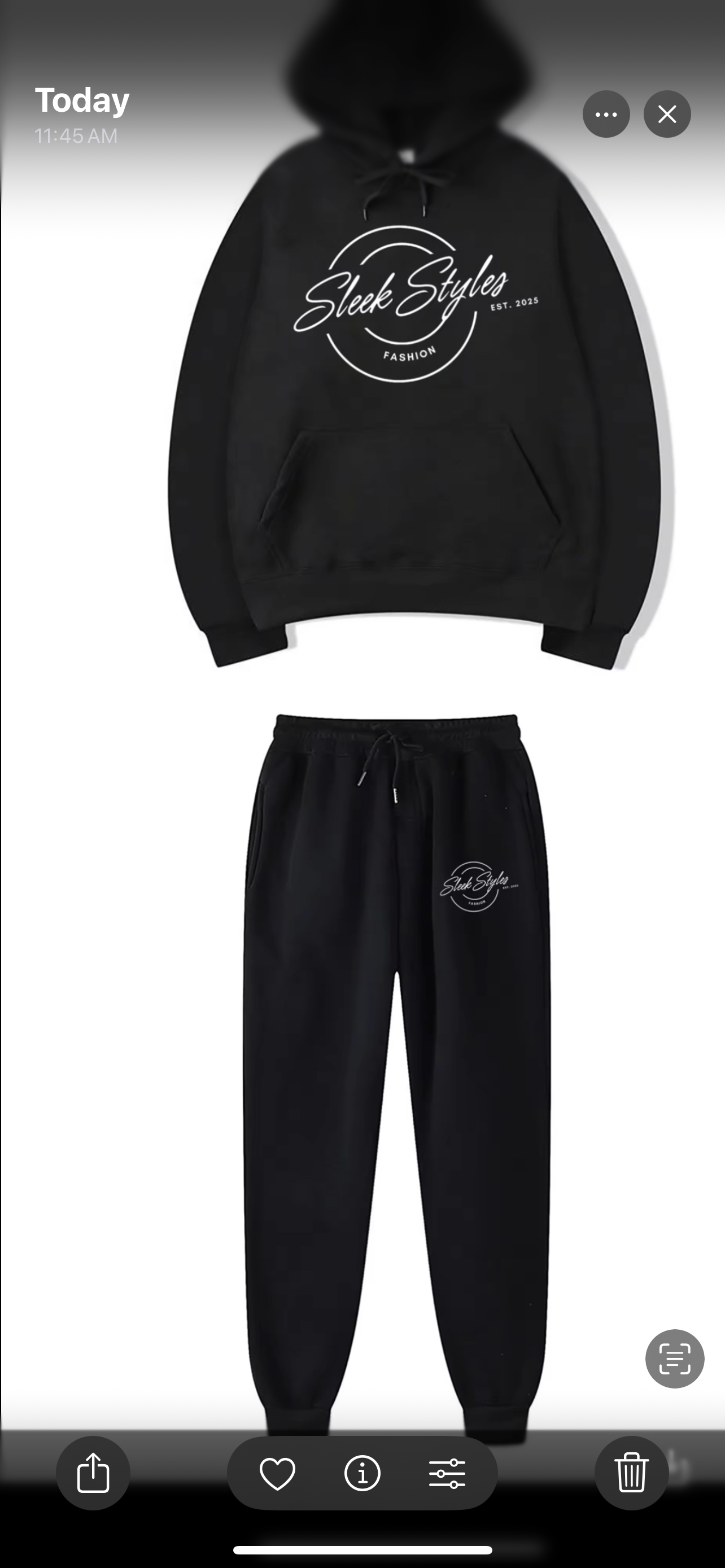 2 Piece Hoodie Sweatsuit with Large Logo