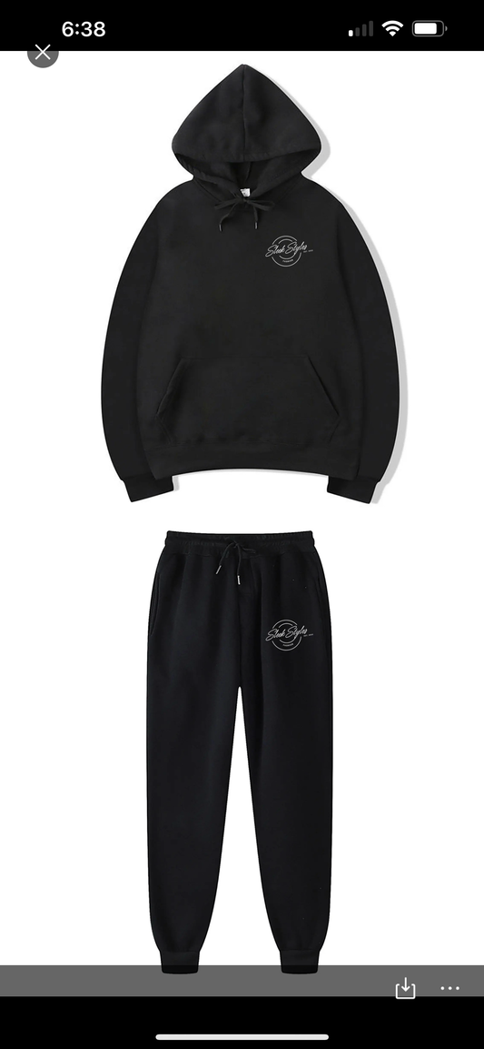 2 Piece Hoodie Sweatsuit with Small Logo