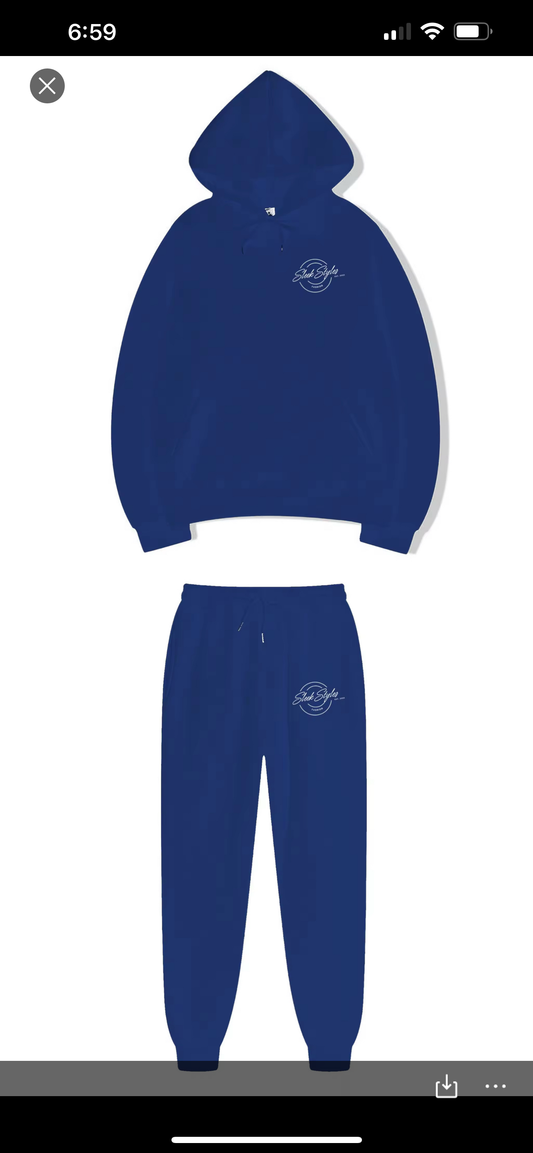 2 Piece Hoodie Sweatsuit with Small Logo