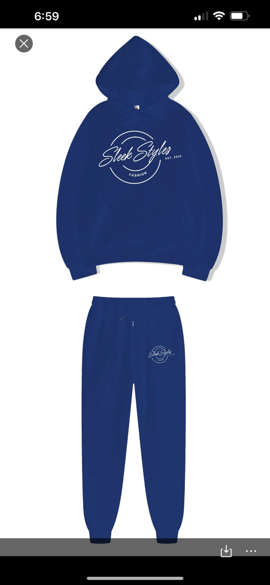 2 Piece Hoodie Sweatsuit with Large Logo