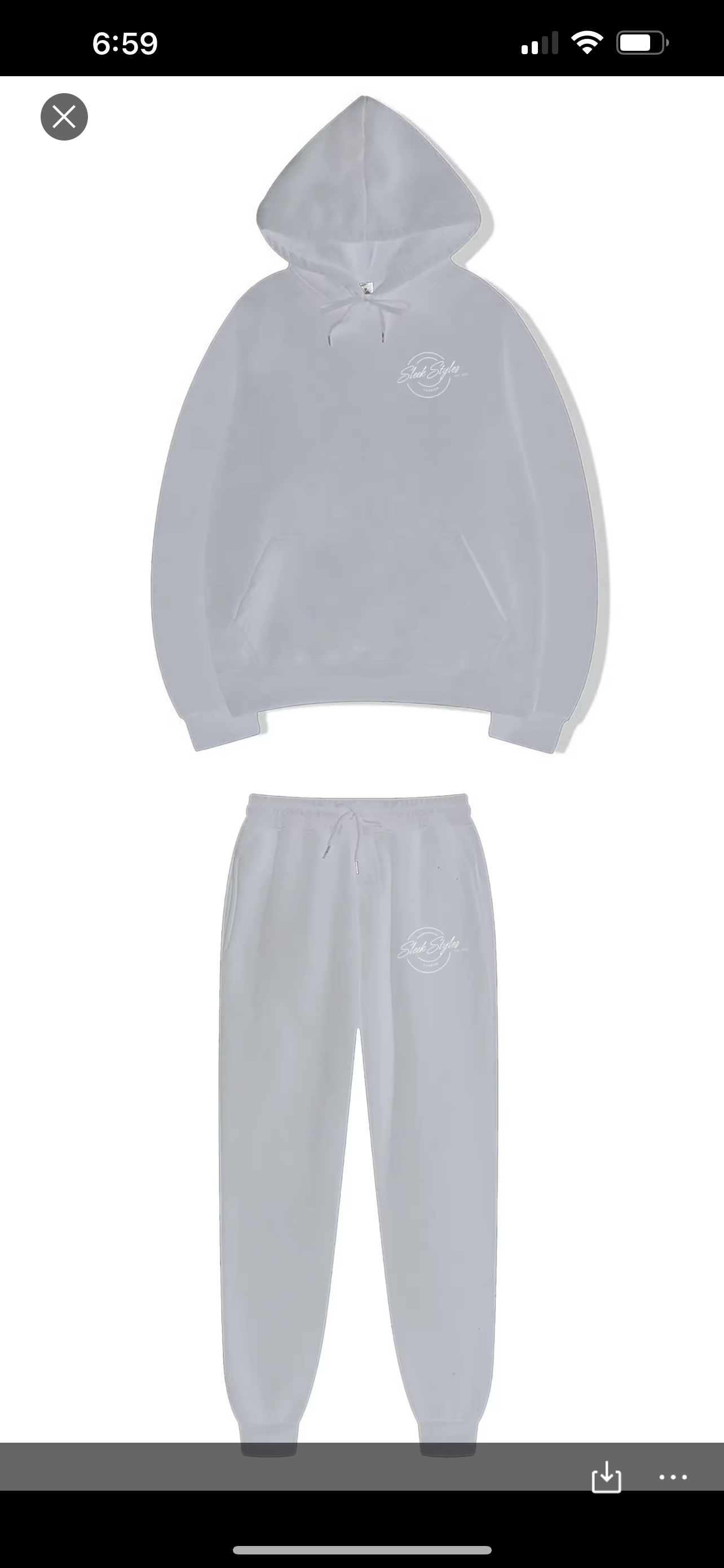 2 Piece Hoodie Sweatsuit with Small Logo